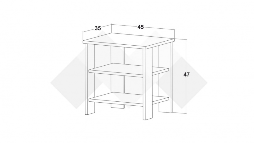 Нощен шкаф Борей браун силвърджак - изглед 2
