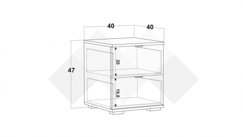 Нощно шкафче Верона дъб артисан с тъмен норвежки бор - изглед 3