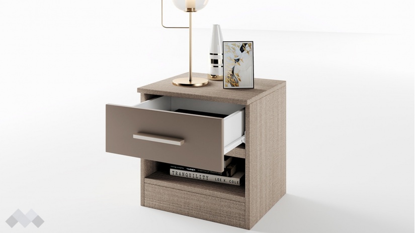 Нощен шкаф Кери мока с лате - изглед 3