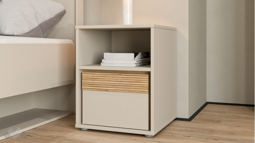 Нощно шкафче Векслин пясък с дъб маувела - изглед 1