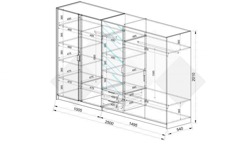 Гардероб Кашмир петкрилни кашмир - изглед 4