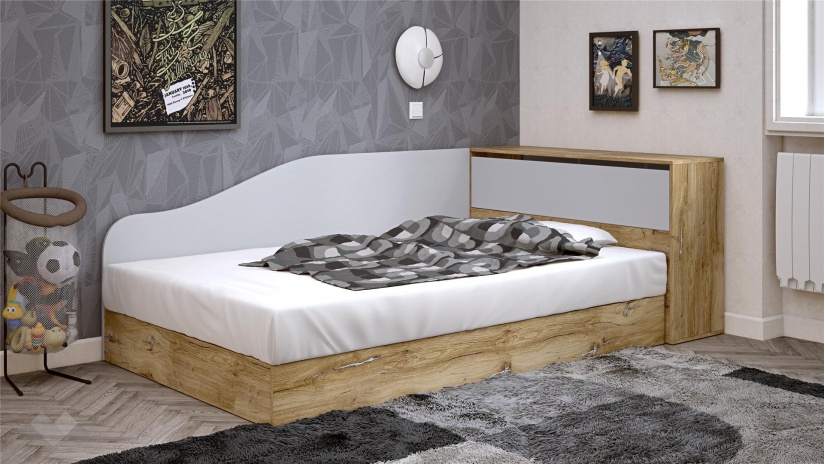 Приста с ракла 120/190 Селтик келтски дъб със светло сиво - изглед 1