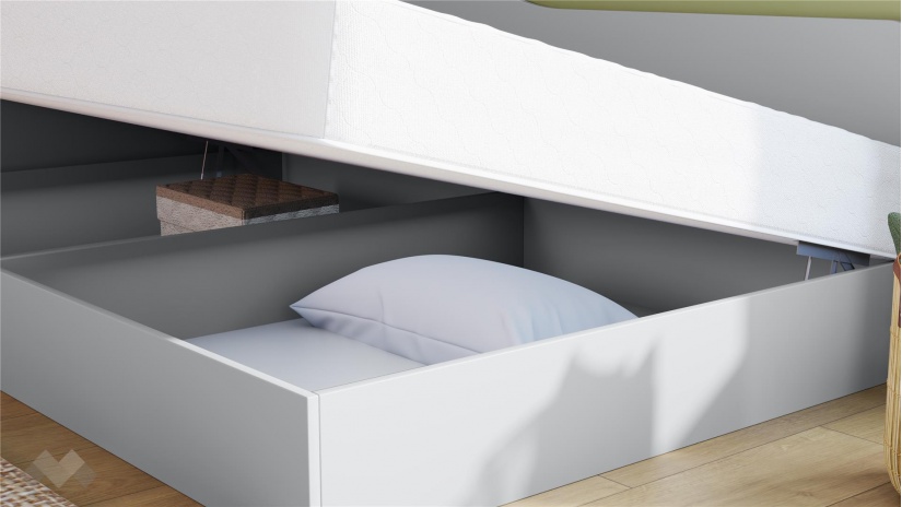 Приста с ракла 120/190 Скай с включен матрак Бонел 120/190 нардо сив - изглед 3 - МебелМаг Приста с ракла 120/190 Скай с включен матрак Бонел 120/190 нардо сив - изглед 3