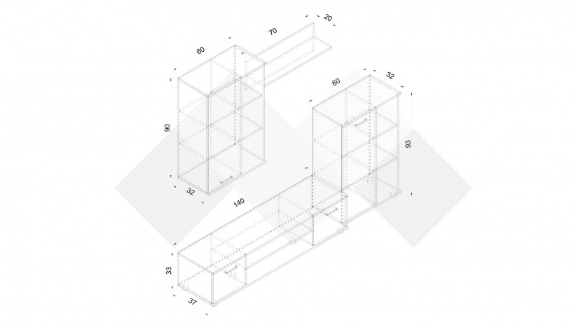 Секция Арго модулни дъб сонома - изглед 3