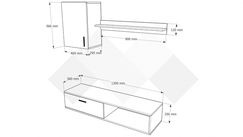 Секция Гибсън модулни дъб сонома - изглед 3