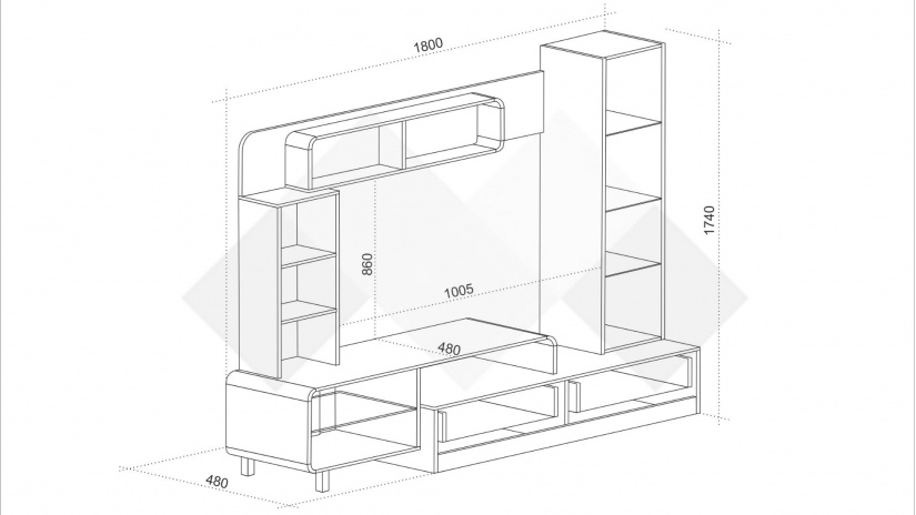 Секция Каризма с витрина босфор с античен дъб - изглед 3