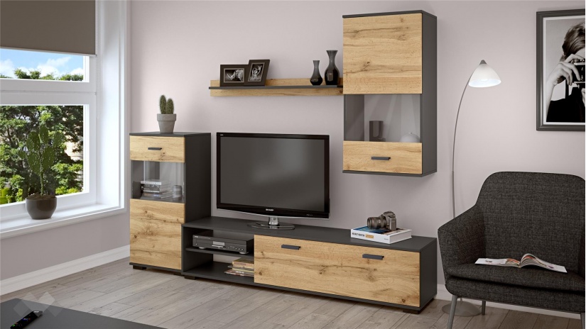 Секция Вега модулни светъл вотан с антрацит - изглед 3