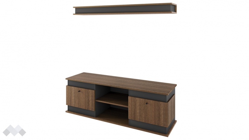 ТВ шкаф Купър песаро с графит - изглед 1