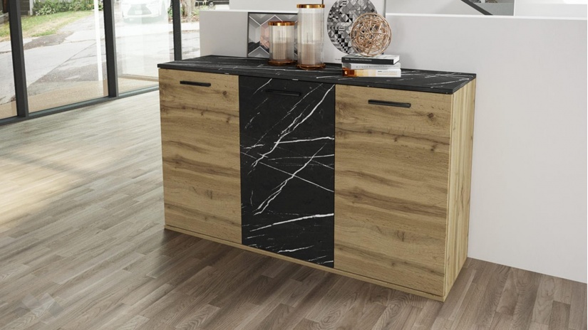 Скрин Кевин дъб дакота с мрамор - изглед 1