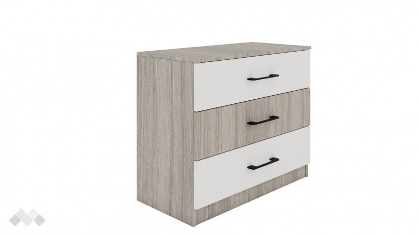 Скрин Комо дъб ърбан ойстър с бяло - изглед 1 - МебелМаг Скрин Комо дъб ърбан ойстър с бяло - изглед 1