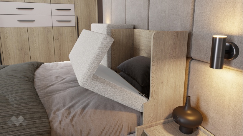 Спален комплект със скрин дъб кота кремона с кашмир - изглед 6