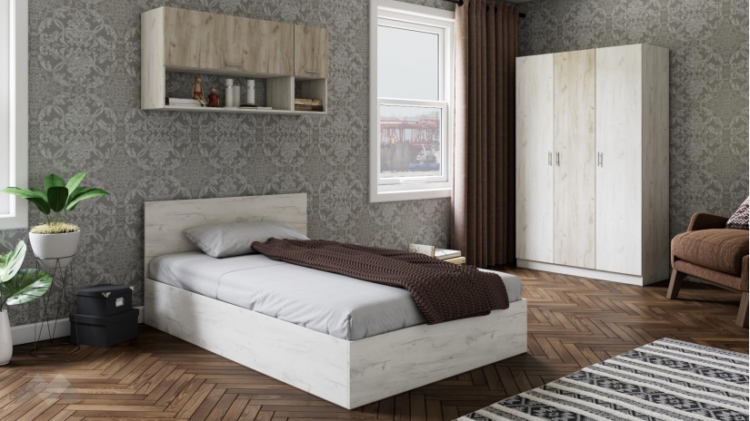 Спален комплект Адам А1 дъб крафт бял - изглед 1