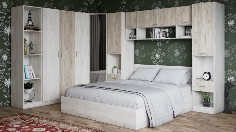 Спален комплект Адам А3 дъб крафт бял - изглед 1