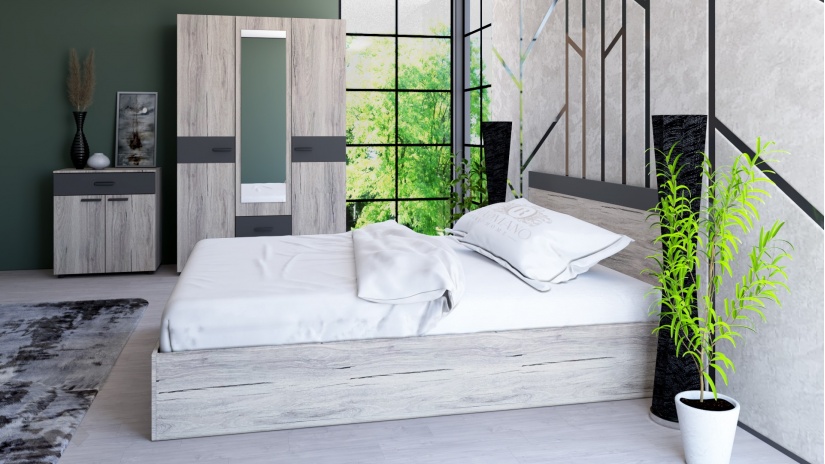 Спален комплект Дани малта с антрацит - изглед 3