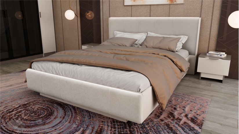 Спален комплект Лусо с включен матрак Бонел 160/200 кашмир с лате - изглед 2