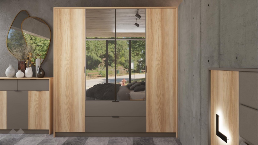 Спален комплект Опиум с включен матрак Бонел 160/200 блонд сърфейс с лате - изглед 9