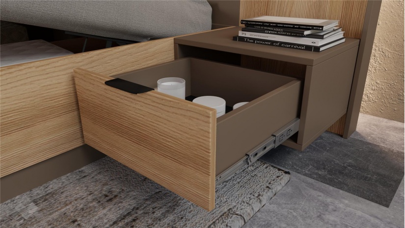 Спален комплект Опиум с включен матрак Бонел 160/200 блонд сърфейс с лате - изглед 8