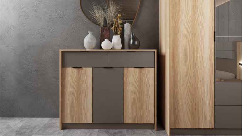 Спален комплект Опиум с включен матрак Бонел 160/200 блонд сърфейс с лате - изглед 11