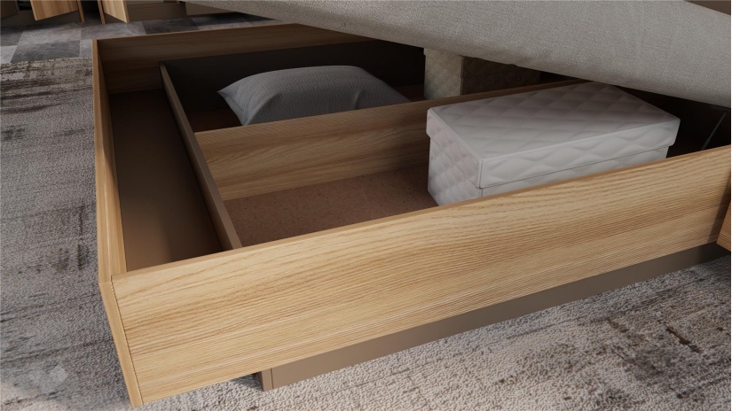 Спален комплект Опиум с включен матрак Бонел 160/200 блонд сърфейс с лате - изглед 6