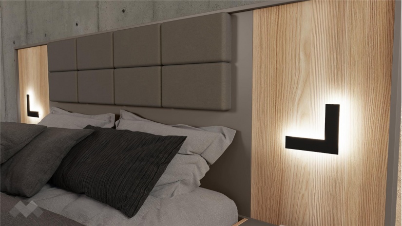 Спален комплект Опиум с включен матрак Бонел 160/200 блонд сърфейс с лате - изглед 7