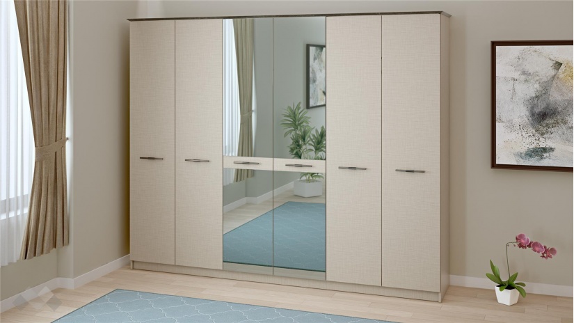 Спален комплект Салвадор памучно бежов с атрацит - изглед 6 - МебелМаг Спален комплект Салвадор памучно бежов с атрацит - изглед 6