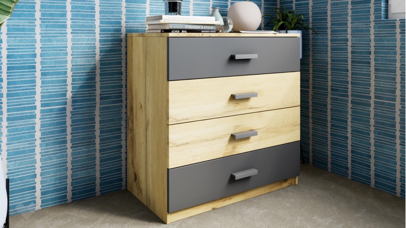 Спален комплект Малена светъл вотан с антрацит - изглед 8