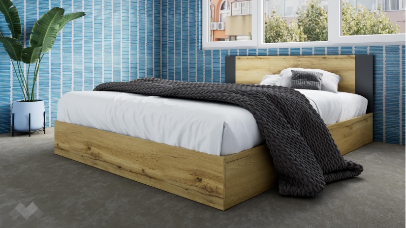 Спален комплект Малена светъл вотан с антрацит - изглед 4