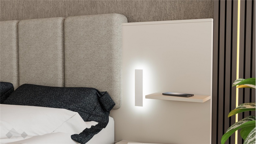 Спалня с нощни шкафчета 160/200 Кашмир с включен матрак Бонел 160/200 кашмир - изглед 4