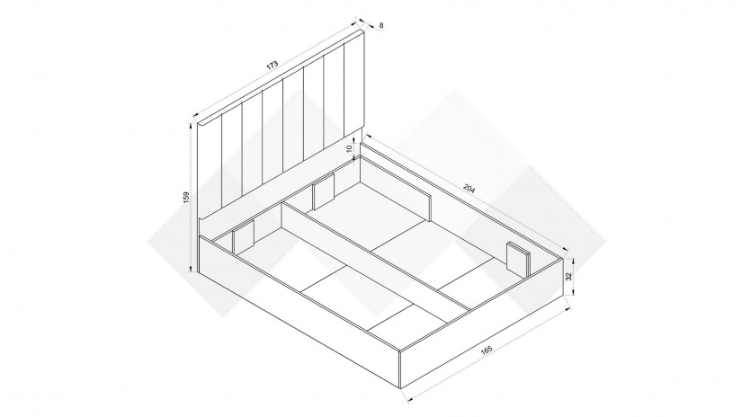 Спалня 160/200 Комо дъб ърбан ойстър - изглед 2