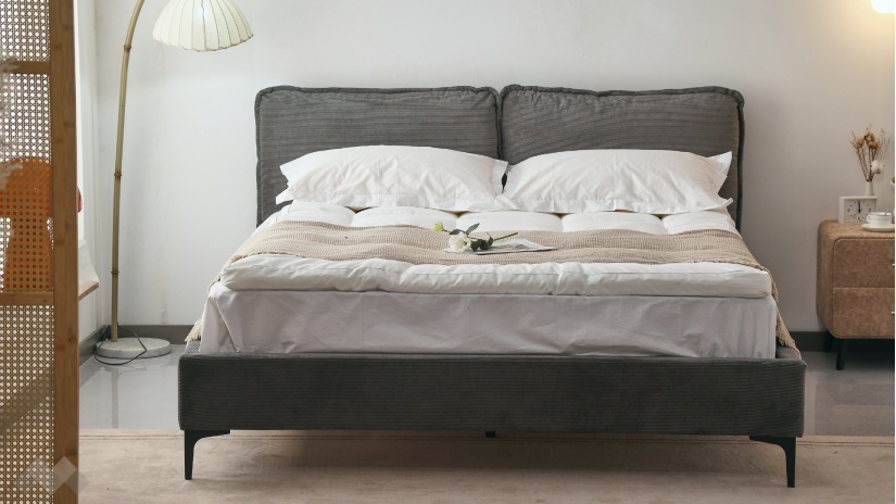 Тапицирана спалня 160/200 Аксира с включен матрак Sleep Nuvia 160/200 сив - изглед 2
