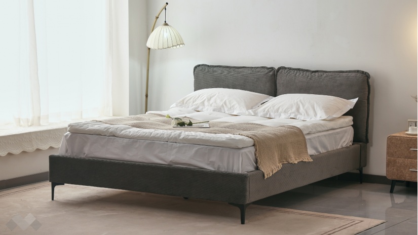 Тапицирана спалня 160/200 Аксира с включен матрак Sleep Nuvia 160/200 сив - изглед 1