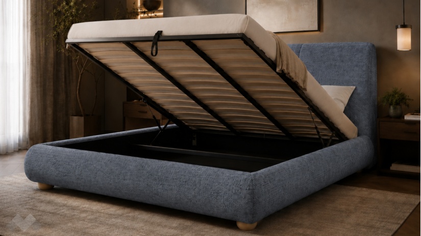 Тапицирана спалня 180/200 Ариоса с включен матрак Sleep Nuvia 180/200 син - изглед 3