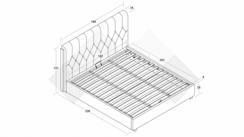 Тапицирана спалня 180/200 Деляра с включен матрак Sleep Nuvia 180/200 зелен - изглед 4