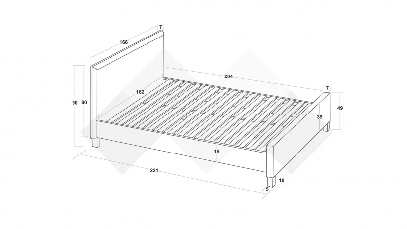 Тапицирана спалня 160/200 Дена с включен матрак Sleep Nuvia 160/200 червен - изглед 3