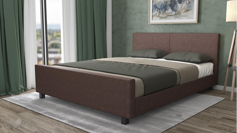 Тапицирана спалня 160/200 Елана с включен матрак Sleep Nuvia 160/200 кафяв - изглед 1