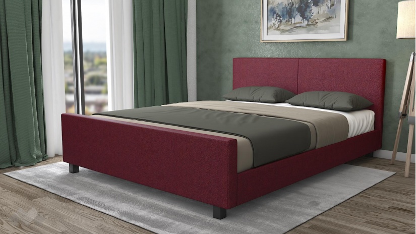 Тапицирана спалня 160/200 Елана с включен матрак Sleep Nuvia 160/200 червен - изглед 1