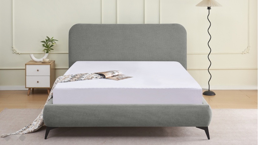 Тапицирана спалня 160/200 Елван с включен матрак Sleep Nuvia 160/200 светло сив - изглед 2