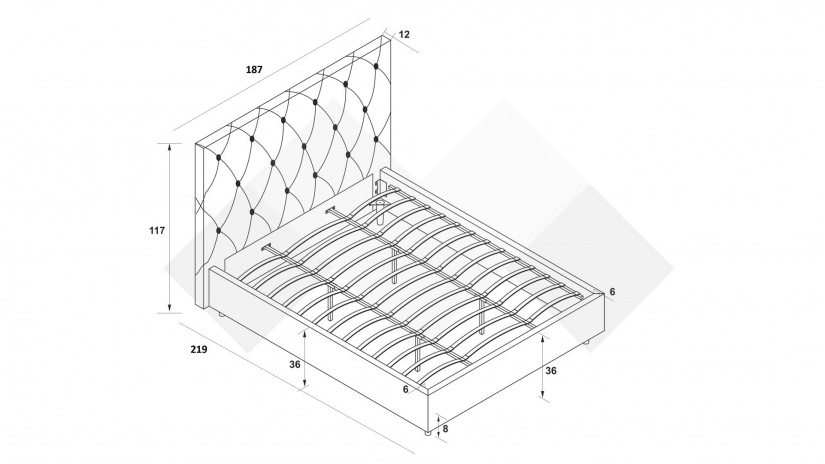 Тапицирана спалня 180/200 Фиора с включен матрак Sleep Nuvia 180/200 зелен - изглед 3