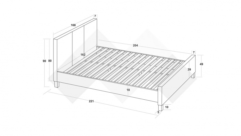Тапицирана спалня 160/200 Гера с включен матрак Sleep Nuvia 160/200 червен - изглед 3