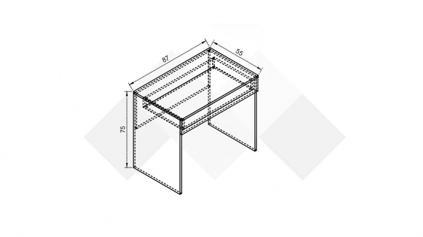 Тоалетка Комо дъб ърбан ойстър с бяло - изглед 2 - МебелМаг Тоалетка Комо дъб ърбан ойстър с бяло - изглед 2