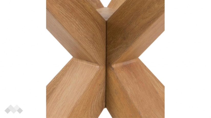 Трапезна маса Хевън неразтегателни стъкло със стомана дъб - изглед 5