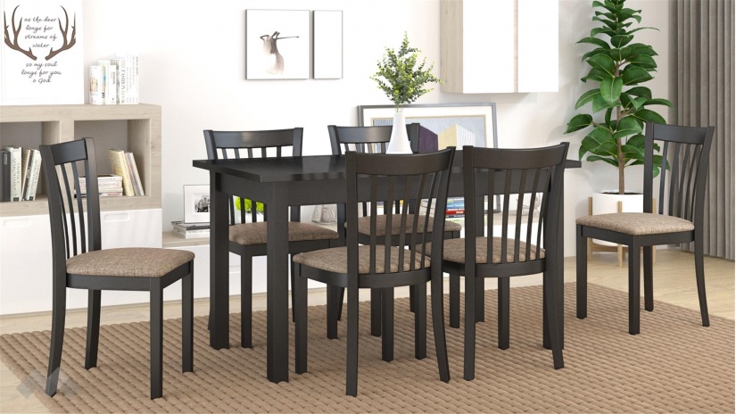 Трапезен комплект Нати L комплект със столове венге - изглед 1