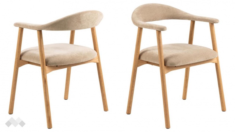 Трапезен стол Аделия бежов - изглед 2