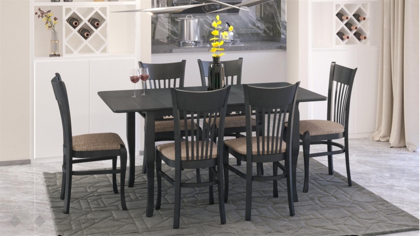 Трапезен стол Атина Каприз венге - изглед 2