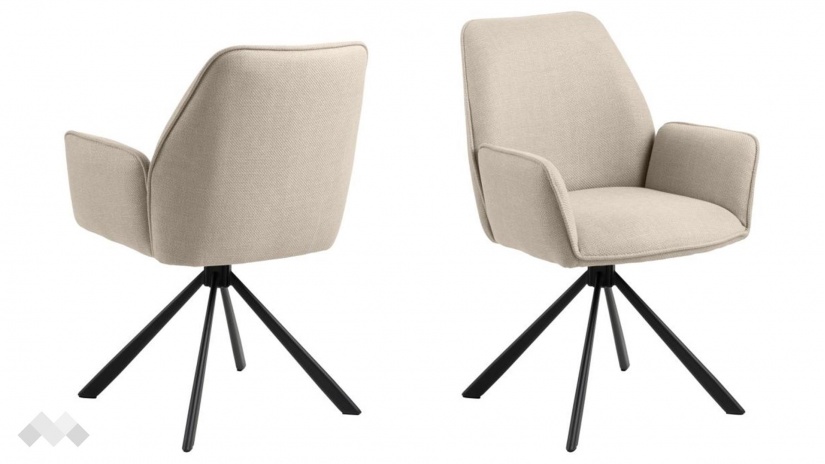 Трапезен стол Гленда бежов - изглед 2