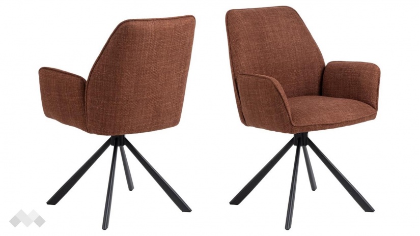 Трапезен стол Гленда кафяв - изглед 2