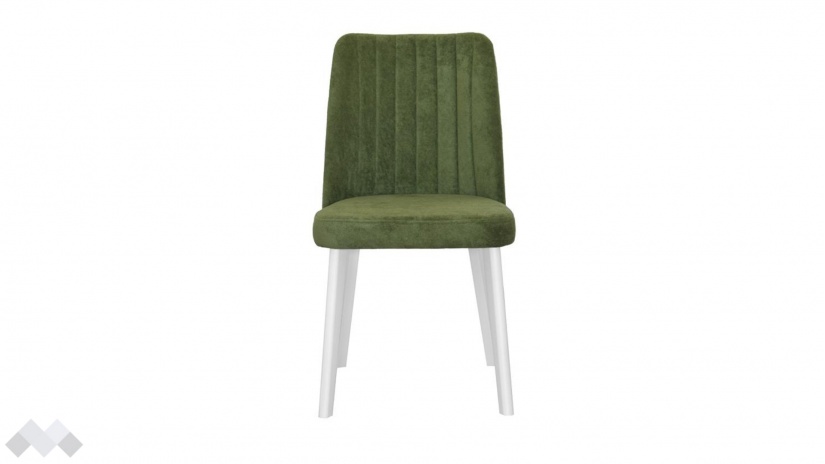 Трапезен стол Клариса зелен с бяло - изглед 1