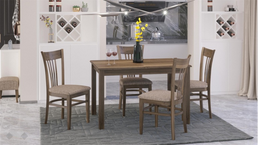 Трапезен стол Лора светъл орех - изглед 2