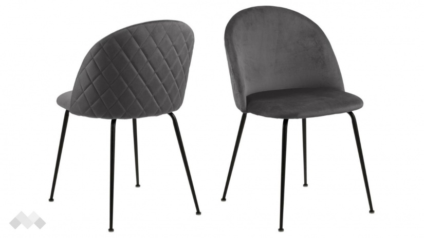 Трапезен стол Луиз тъмно сив - изглед 2