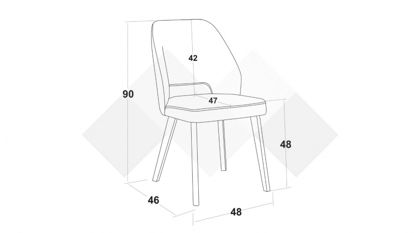 Трапезен стол Луна кафяв - изглед 5